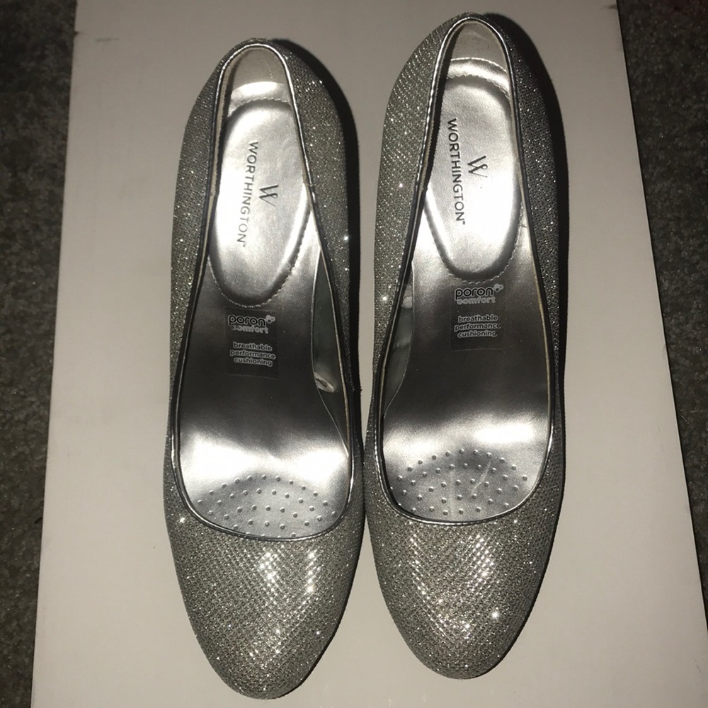 sparkly heels, barley worn